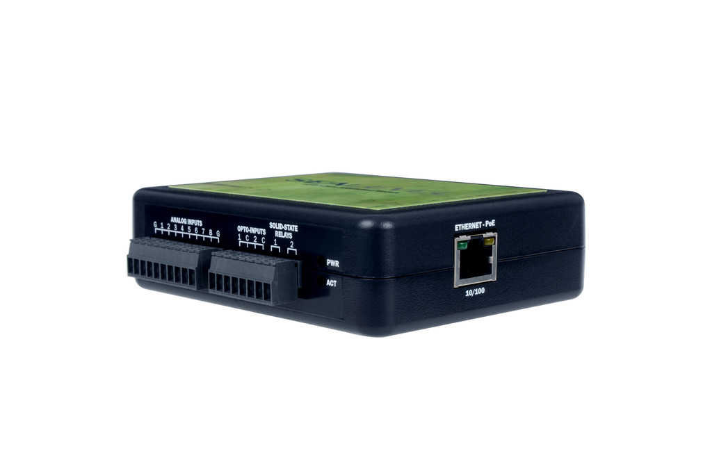 Ethernet to 8 A/D, 2 Optically Isolated Dry Contact Inputs, 2 Solid-State Relay Outputs, Multifunction I/O Adapter