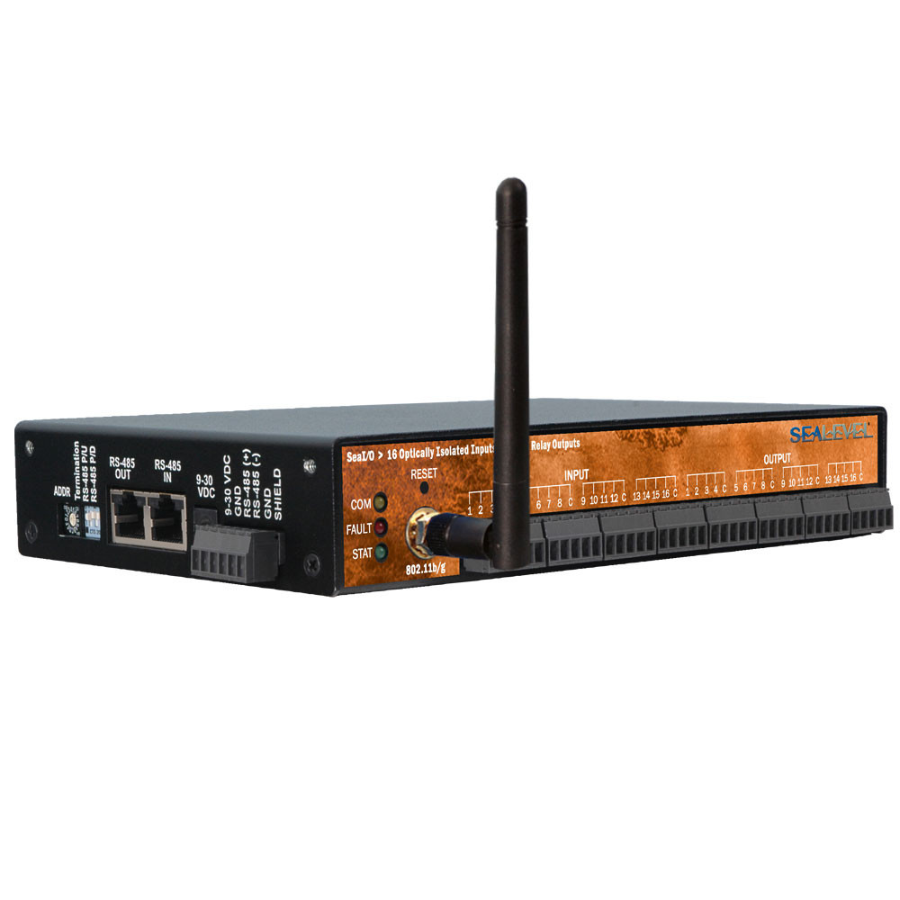 SeaI/O Wireless Modbus TCP w/ 16 Iso Inputs; 16 Reed Relays