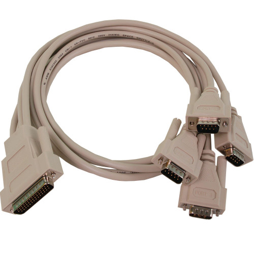 Cable HD44 Male to 4 DB9 Male 3 ft.