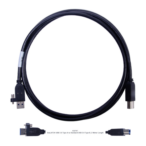 SeaLATCH USB 3.0 Type A to Standard USB 3.0 Type B, 2-Meter Length