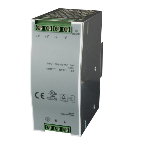 85-264VAC to 48VDC @ 1.6A DIN Rail Power Supply