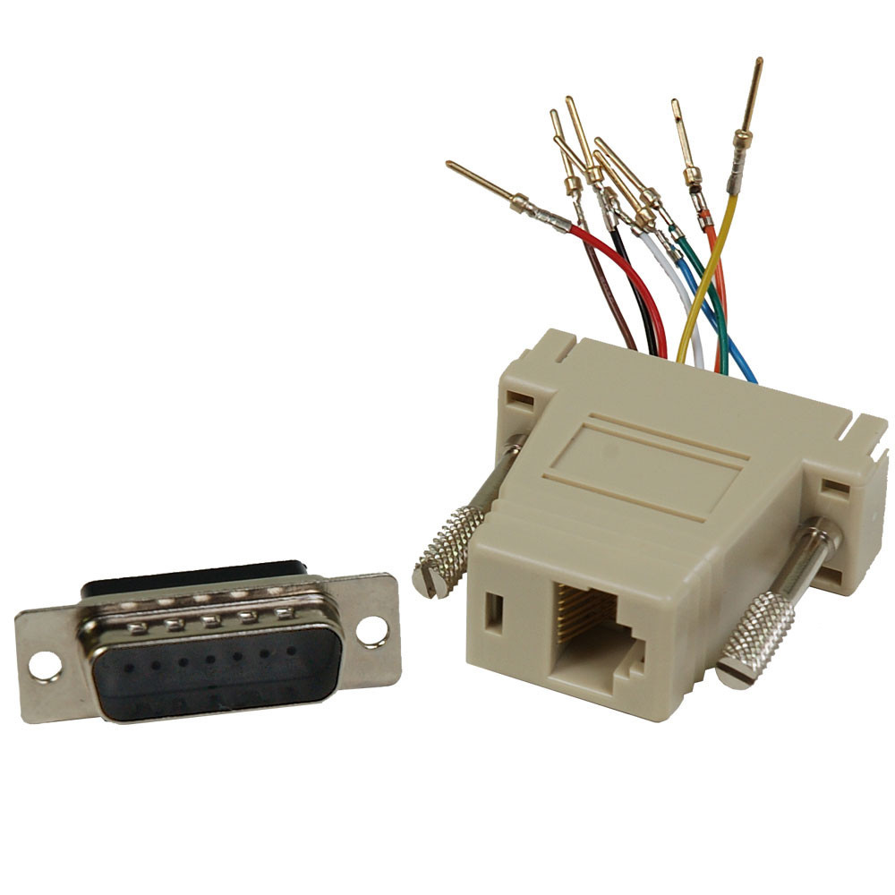 DB15M to RJ45F Modular Adapter
