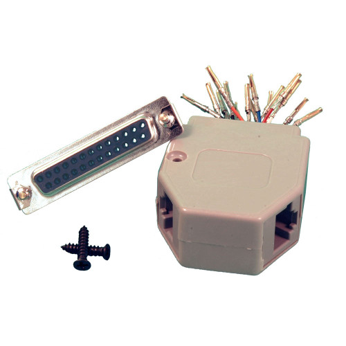 DB25F to (2) RJ45F Modular Adapter